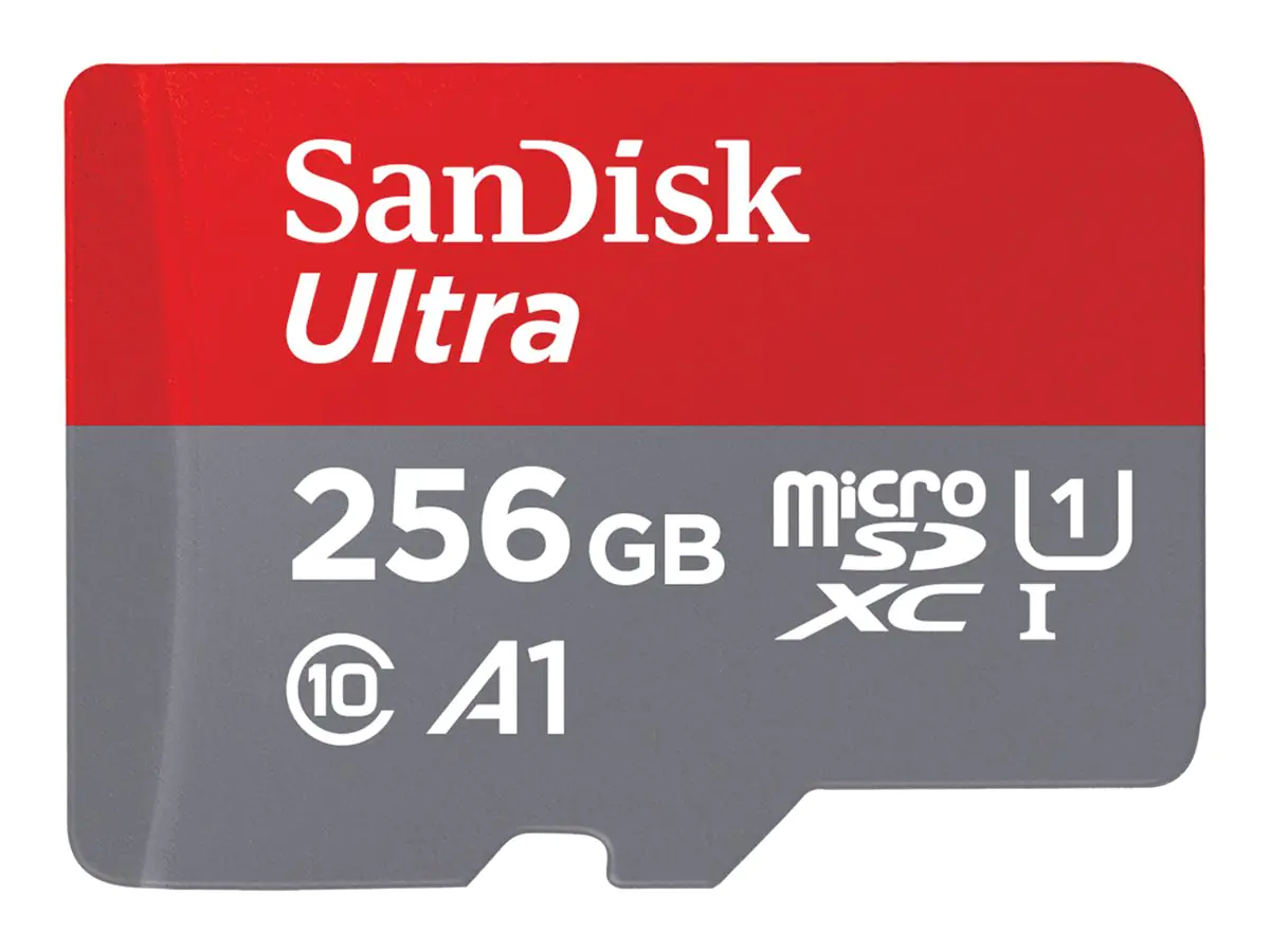 SanDisk Ultra - Flash-Speicherkarte (microSDXC-an-SD-Adapter inbegriffen) - 256 GB - A1 / UHS Class 1 / Class10 - microSDXC UHS-I SanDisk Ultra - Flash-Speicherkarte (microSDXC-an-SD-Adapter inbegriffen) - 256 GB - A1 / UHS Class 1 / Class10 - microSDXC UHS-I