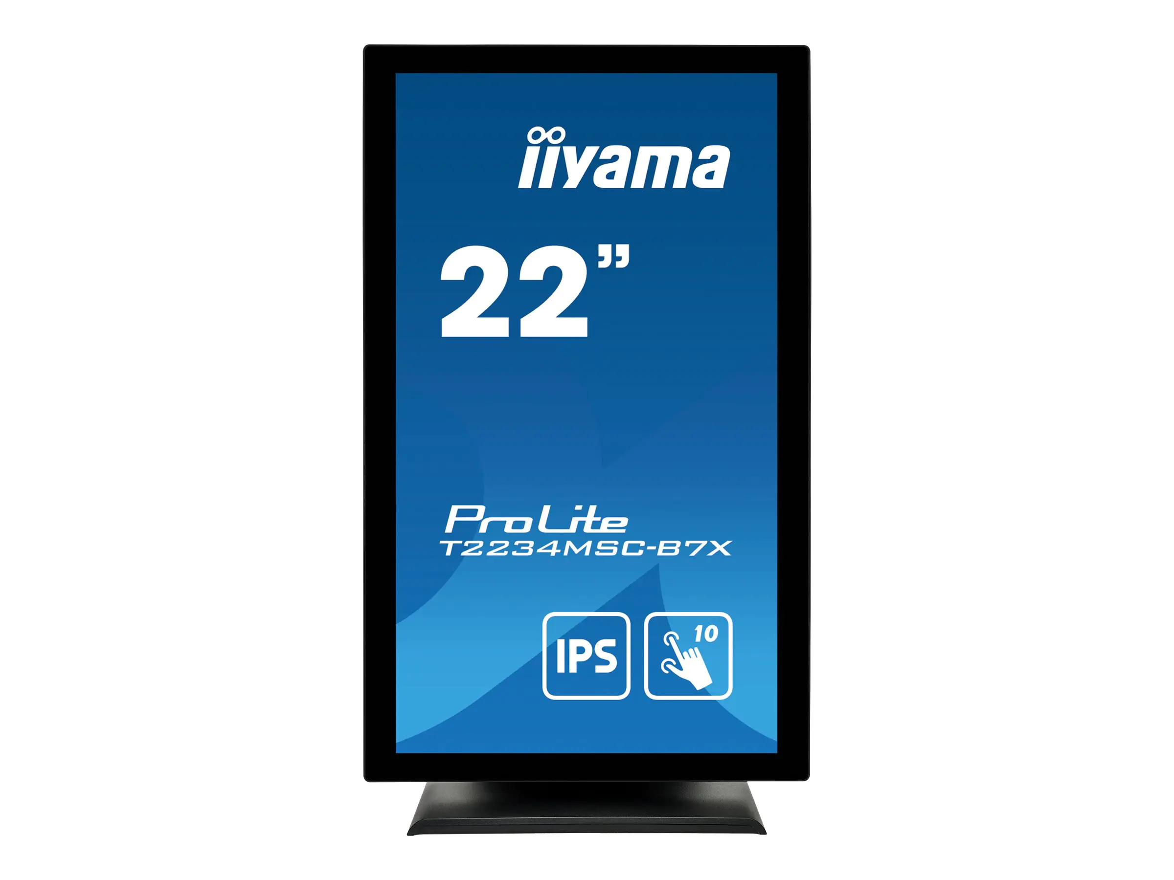 Iiyama ProLite T2234MSC-B7X - LED-Monitor - 55.9 cm (22") (21.5" sichtbar) - Touchscreen - 1920 x 1080 Full HD (1080p) @ 60 Hz - IPS - 350 cd/m² - 1000:1 - 8 ms - HDMI, VGA, DisplayPort - Lautsprecher - mattschwarz