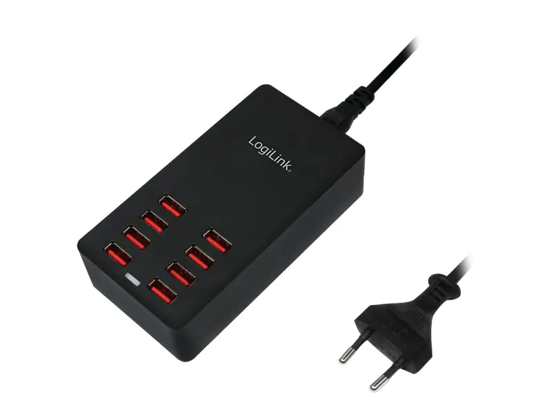 LogiLink Table Charger - Netzteil - 44 Watt - 8.8 A - 8 Ausgabeanschlussstellen (8 x 4-poliger USB Typ A) PA0140