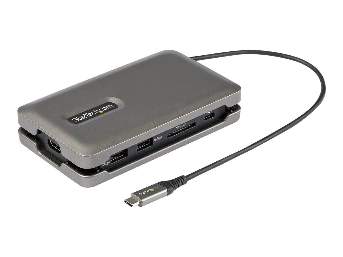 StarTech USB C Multiport Adapter - USB C auf 4K 60Hz HDMI 2.0 Dockingstation/Reiseadapter - 2-Port 10Gbit/s USB Hub - 100W Power Delivery stromversorgung - SD/MicroSD - 25 cm Kabel (DKT31CSDHPD3) - Dockingstation - USB-C - HDMI