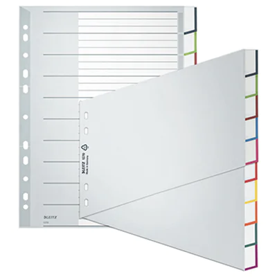 Leitz Register 12700000 blanko DIN A4 10teilig PP grau Leitz Register 12700000 blanko DIN A4 10teilig PP grau