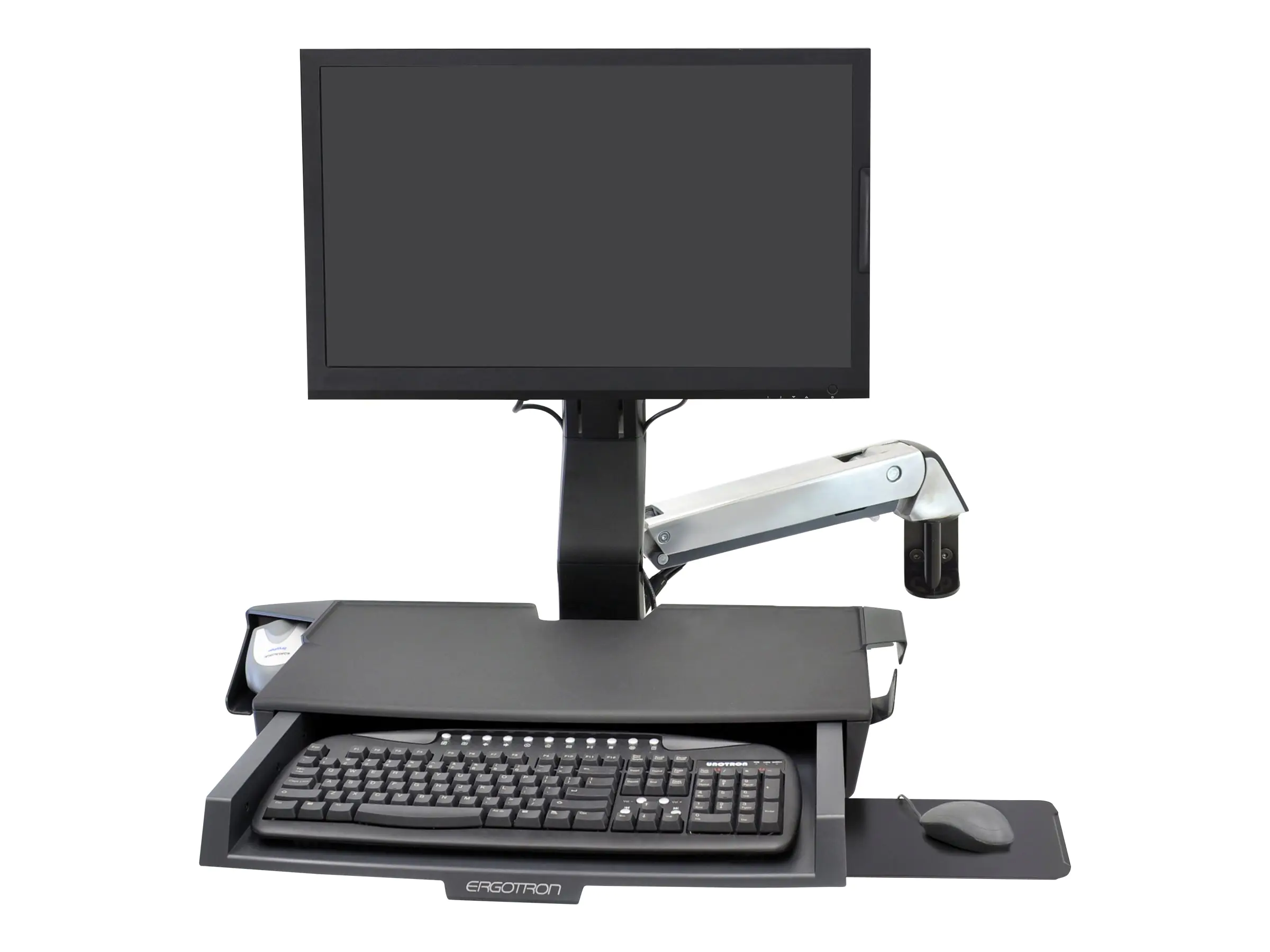 Ergotron - Befestigungskit (Handgelenkkissen, Schienenmontage Halterungsset, Mausablage zum Herausziehen, höhenverstellbare Halterung, Ablage für Barcode-Scanner und Maus, Combo Schwenkarm, Arbeitsfläche mit Tastaturablage) - für LCD-Display / PC-Ausrüstu