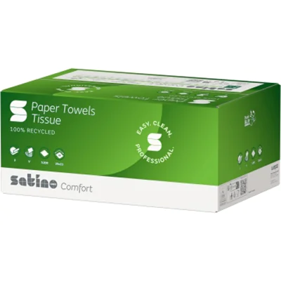 Satino Papierhandtuch Comfort 277190 25x23cm ws 20x160 Bl./Pack. Satino Papierhandtuch Comfort 277190 25x23cm ws 20x160 Bl./Pack.