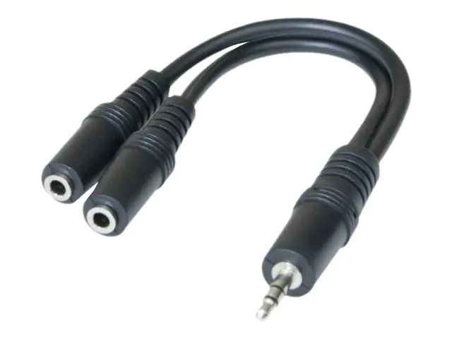 generic - Audio-Adapter - Stereo Mini-Klinkenstecker männlich zu Mono Mini-Stecker weiblich - 15 cm - Schwarz