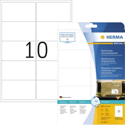 HERMA Folienetikett 8330 99,1x57mm weiß 250 St./Pack. HERMA Folienetikett 8330 99,1x57mm weiß 250 St./Pack.