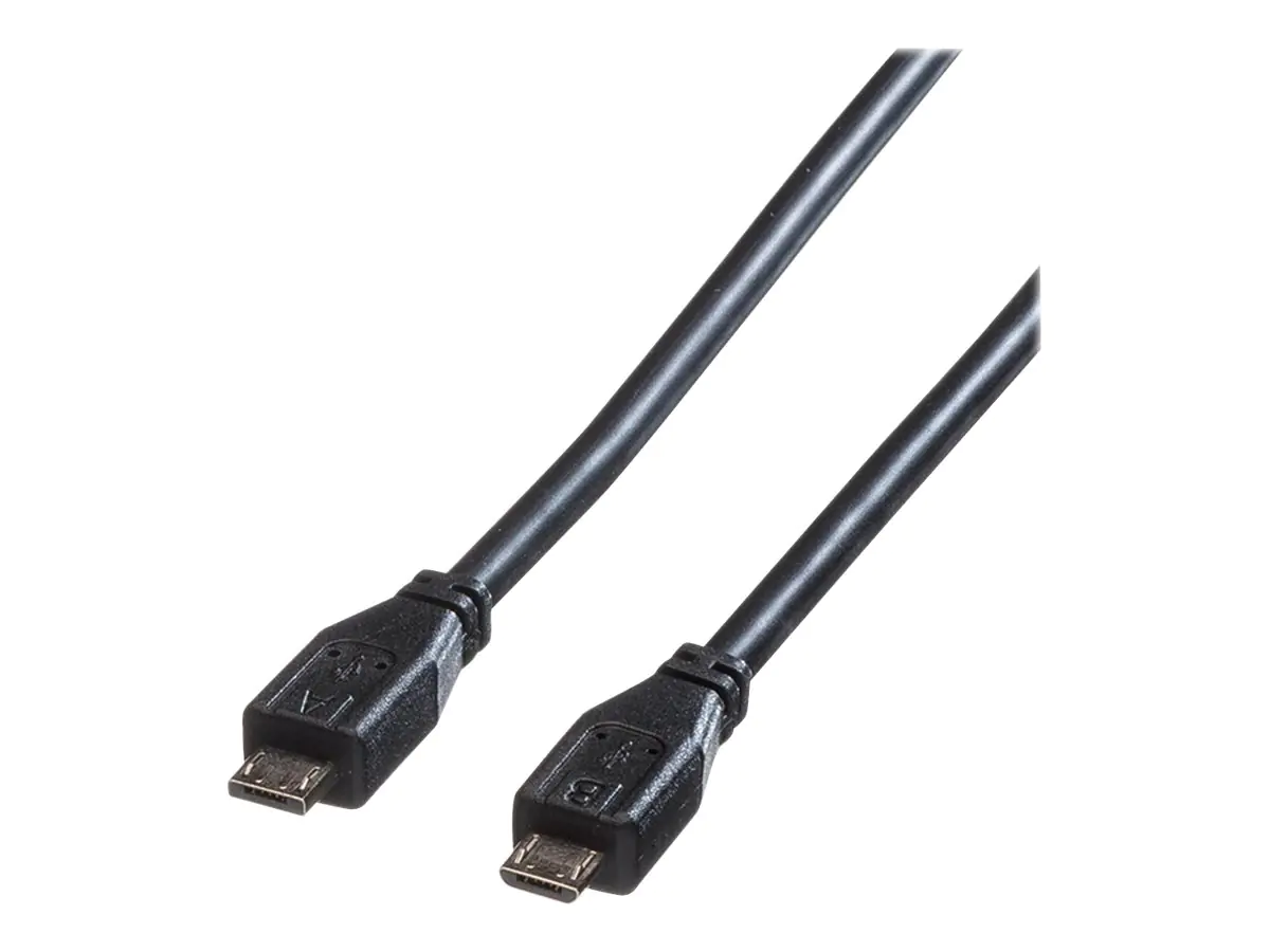 Roline - USB-Kabel - Micro-USB Type A (M) zu Micro-USB Typ B (M) - USB 2.0 - 1.8 m - Schwarz