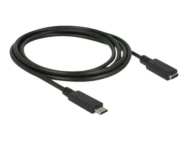 Delock - USB-Verlängerungskabel - 24 pin USB-C (M) zu 24 pin USB-C (W) - USB 3.1 Gen 1 - 3 A - 1.5 m - Schwarz