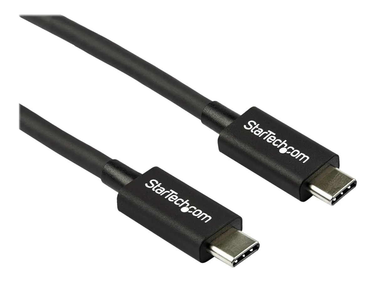 StarTech 2.6ft (80cm) Thunderbolt 3 Cable, 40Gbps, 100W PD, 4K/5K Video, Thunderbolt-Certified, Compatible w/ TB4/USB 3.2/DisplayPort - Thunderbolt-Kabel - 24 pin USB-C (M) zu 24 pin USB-C (M) - Thunderbolt 3 / USB / DisplayPort - 80 cm - 4K Unterstützung