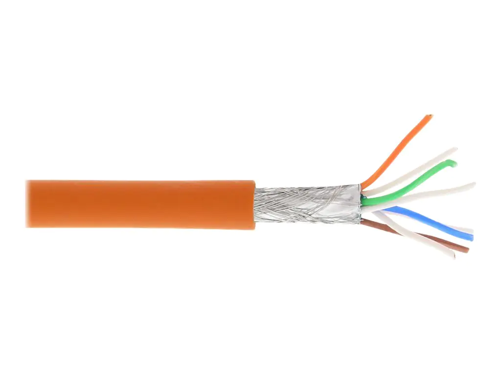 InLine - Bulkkabel - 100 m - SFTP, PiMF - CAT 6a - halogenfrei - orange