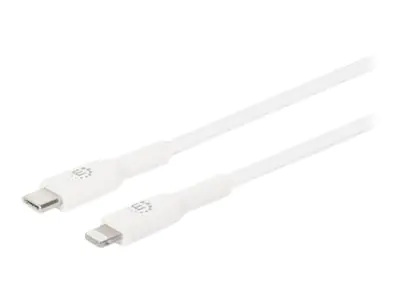 Manhattan USB-C to Lightning Cable, Charge & Sync, 0.5m, White, For Apple iPhone/iPad/iPod, Male to Male, MFi Certified (Apple approval program), 480 Mbps (USB 2.0), Hi-Speed USB, Lifetime Warranty, Box - Lightning-Kabel - 24 pin USB-C männlich zu Lightni Manhattan USB-C to Lightning Cable, Charge & Sync, 0.5m, White, For Apple iPhone/iPad/iPod, Male to Male, MFi Certified (Apple approval program), 480 Mbps (USB 2.0), Hi-Speed USB, Lifetime Warranty, Box - Lightning-Kabel - 24 pin USB-C männlich zu Lightni