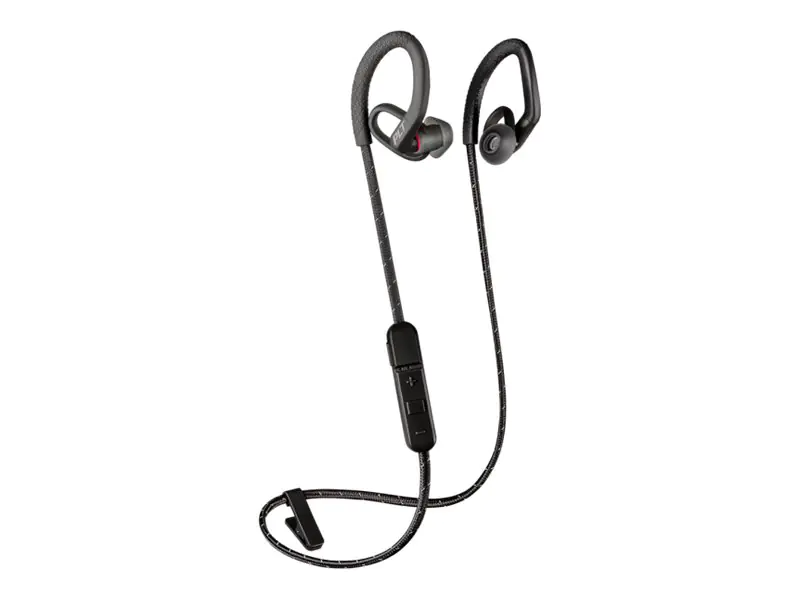 Poly - Plantronics Backbeat FIT 350 - Ohrhörer mit Mikrofon - Ohrstöpsel - über dem Ohr angebracht - Bluetooth - kabellos - Geräuschisolierung - Schwarz