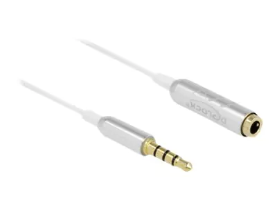 Delock - Audioverlängerungskabel - mini-phone stereo 3.5 mm männlich zu mini-phone stereo 3.5 mm weiblich - 50 cm - White Silver