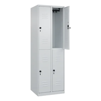 C+P Kleiderspind Classic PLUS 600 x 1.850 x 500 mm (B x H x T) 2 Abteile Stahl lichtgrau