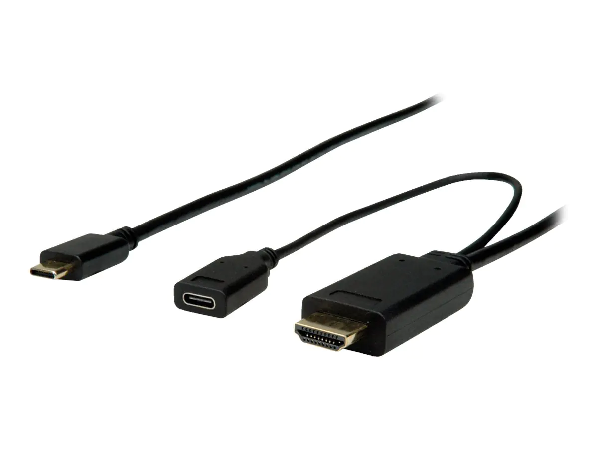 ROLINE Videoanschluss - HDMI, USB-C (M) bis USB-C (M) - 1 m - 4K Unterstützung - 11.04.5950