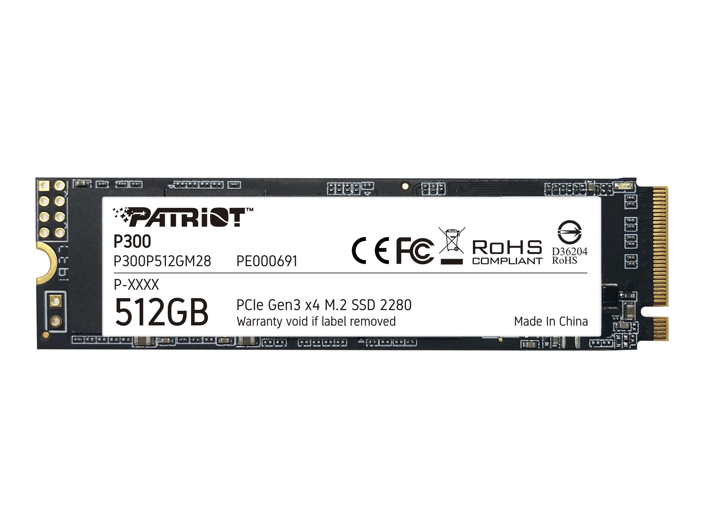 PATRIOT P300 - SSD - 512 GB - intern - M.2 2280 - PCIe 3.0 x4 (NVMe) P300P512GM28