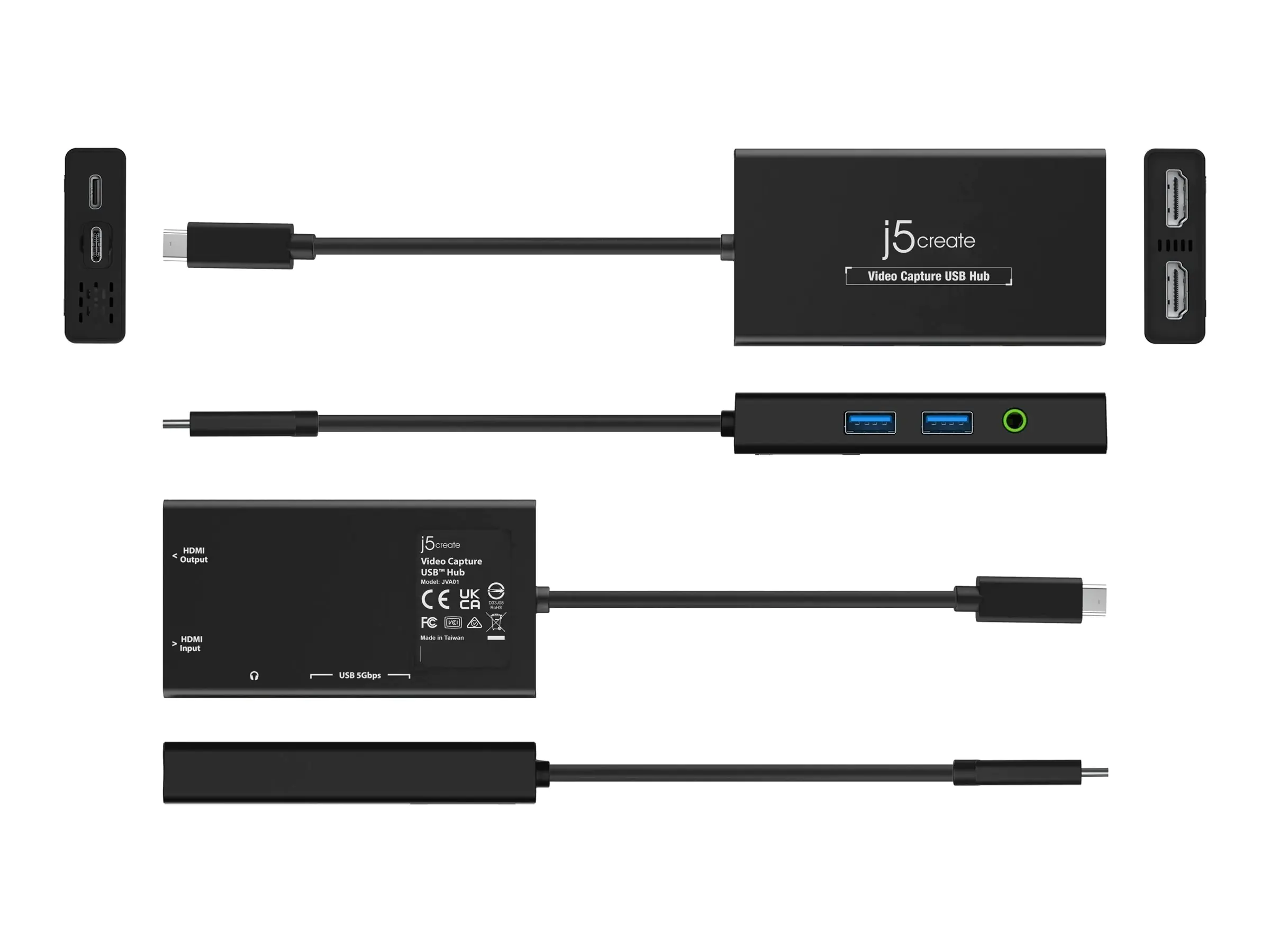 j5create JVA01-N - Videoaufnahmeadapter - USB-C 3.2 Gen 1 - Schwarz