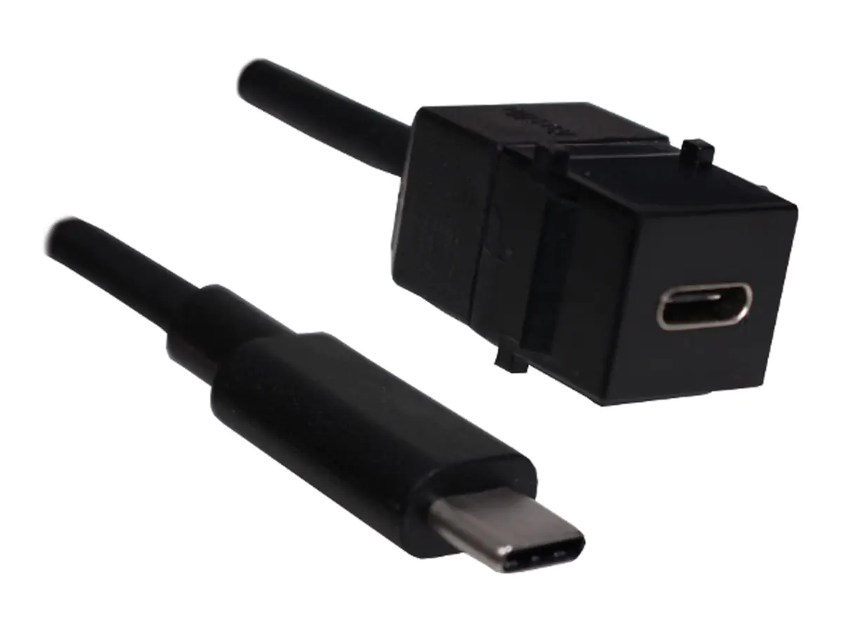 Bachmann - USB-Verlängerungskabel - 24 pin USB-C (M) zu 24 pin USB-C (W) Keystone - USB 3.1 - 50 cm - USB Power Delivery (60W) - Schwarz Bachmann - USB-Verlängerungskabel - 24 pin USB-C (M) zu 24 pin USB-C (W) Keystone - USB 3.1 - 50 cm - USB Power Delivery (60W) - Schwarz