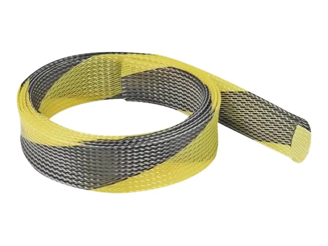 Delock - Geflechtschlauch - dehnbar - 2 m - Schwarz, Gelb