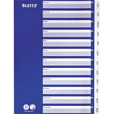 Leitz Plastikregister Jan-Dez 12546001 A4 PP ws Leitz Plastikregister Jan-Dez 12546001 A4 PP ws