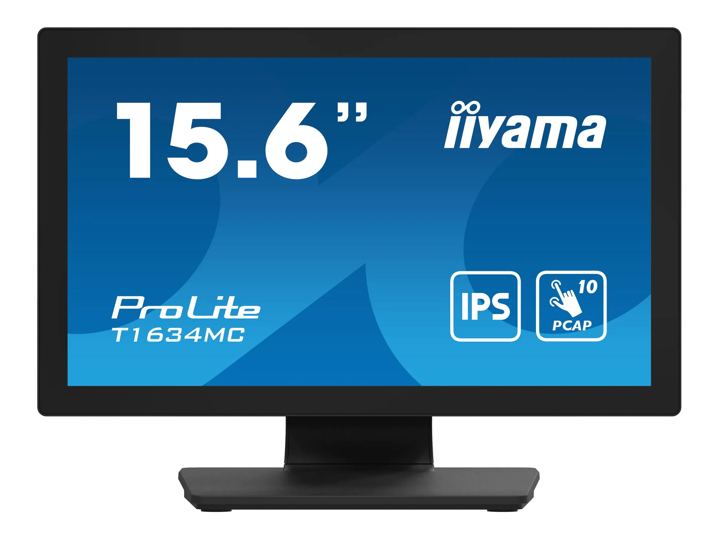 iiyama ProLite T1634MC-B1S - LED-Monitor - 39.6 cm (15.6") - Touchscreen - 1920 x 1080 Full HD (1080p) @ 60 Hz - IPS - 450 cd/m² - 700:1 - 25 ms - HDMI, VGA, DisplayPort - Schwarz, Matte