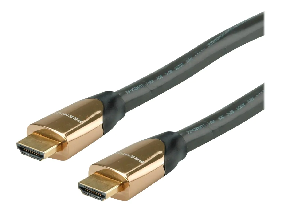 Roline Premium - Premium Highspeed - HDMI-Kabel mit Ethernet - HDMI männlich zu HDMI männlich - 9 m - Doppelisolierung - Schwarz - 4K Unterstützung