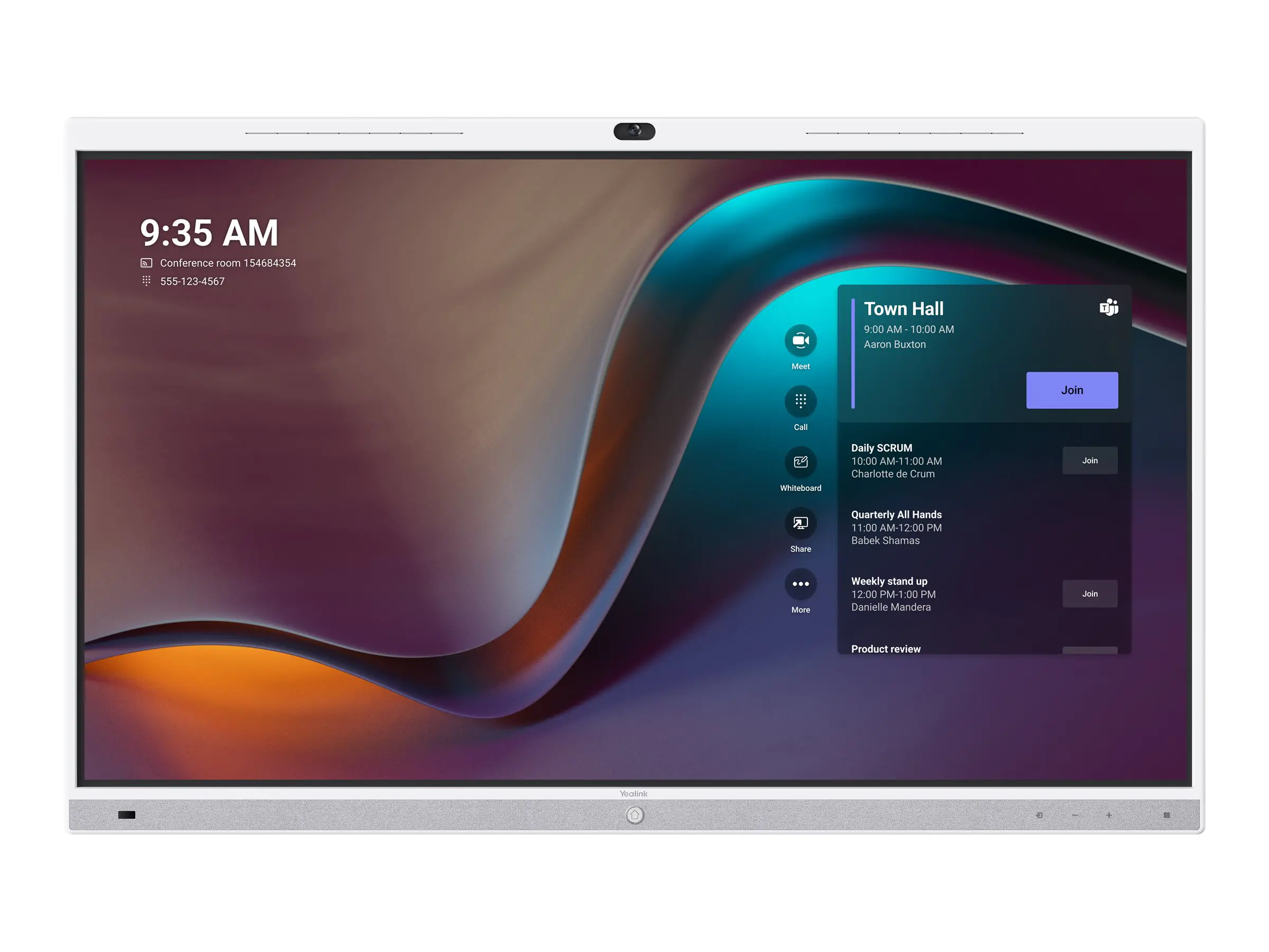 Yealink MeetingBoard - 165 cm (65") Diagonalklasse LCD-Display mit LED-Hintergrundbeleuchtung - interaktiv - mit integriertes, interaktives Whiteboard, Touchscreen (Multi-Touch), 4K-Kamera und 16 Mikrofon-Array - 4K UHD (2160p) 3840 x 2160 - direkt beleuc