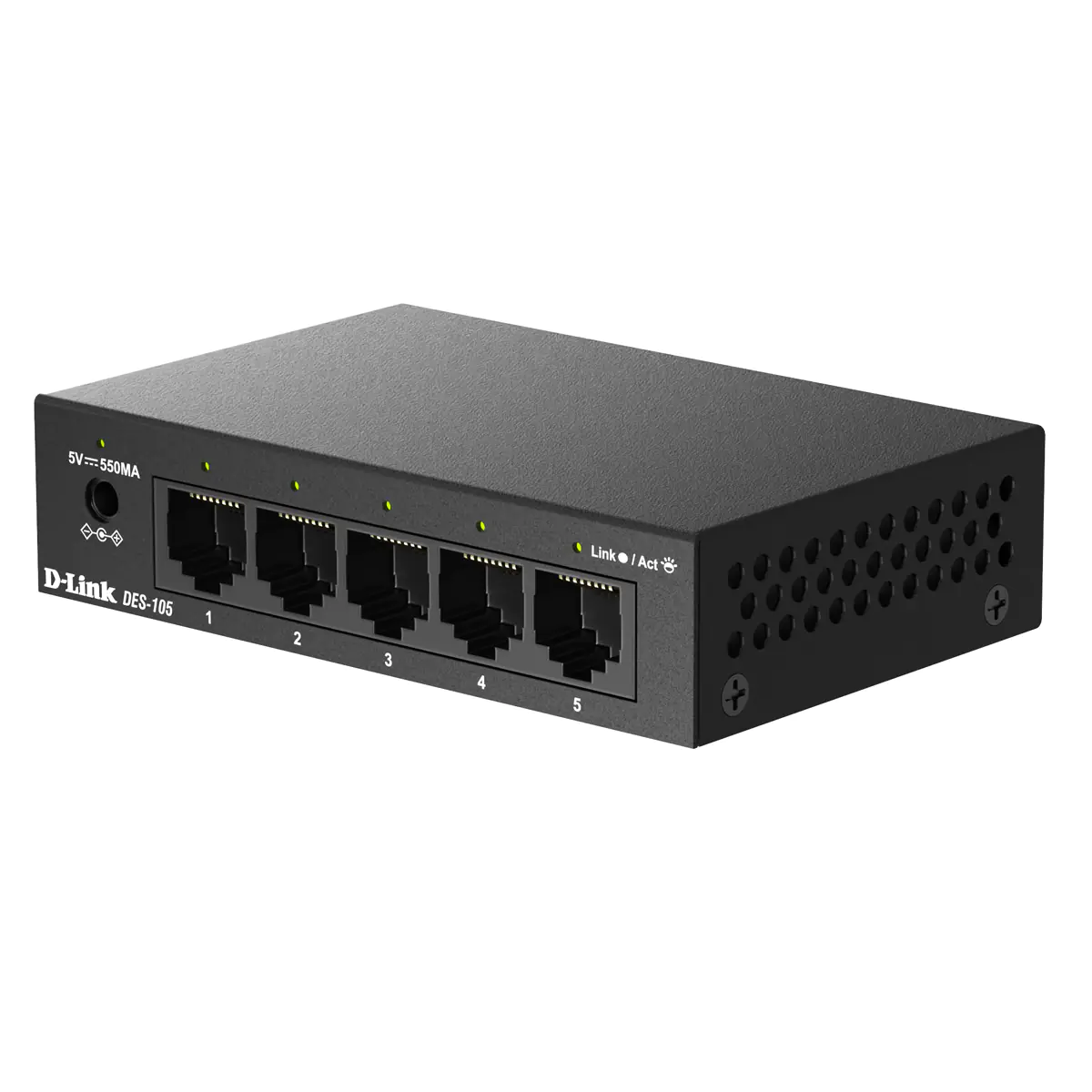 D-Link Fast Ethernet Unmanaged Desktop Switch - Switch - 5-Port DES-105/V/E