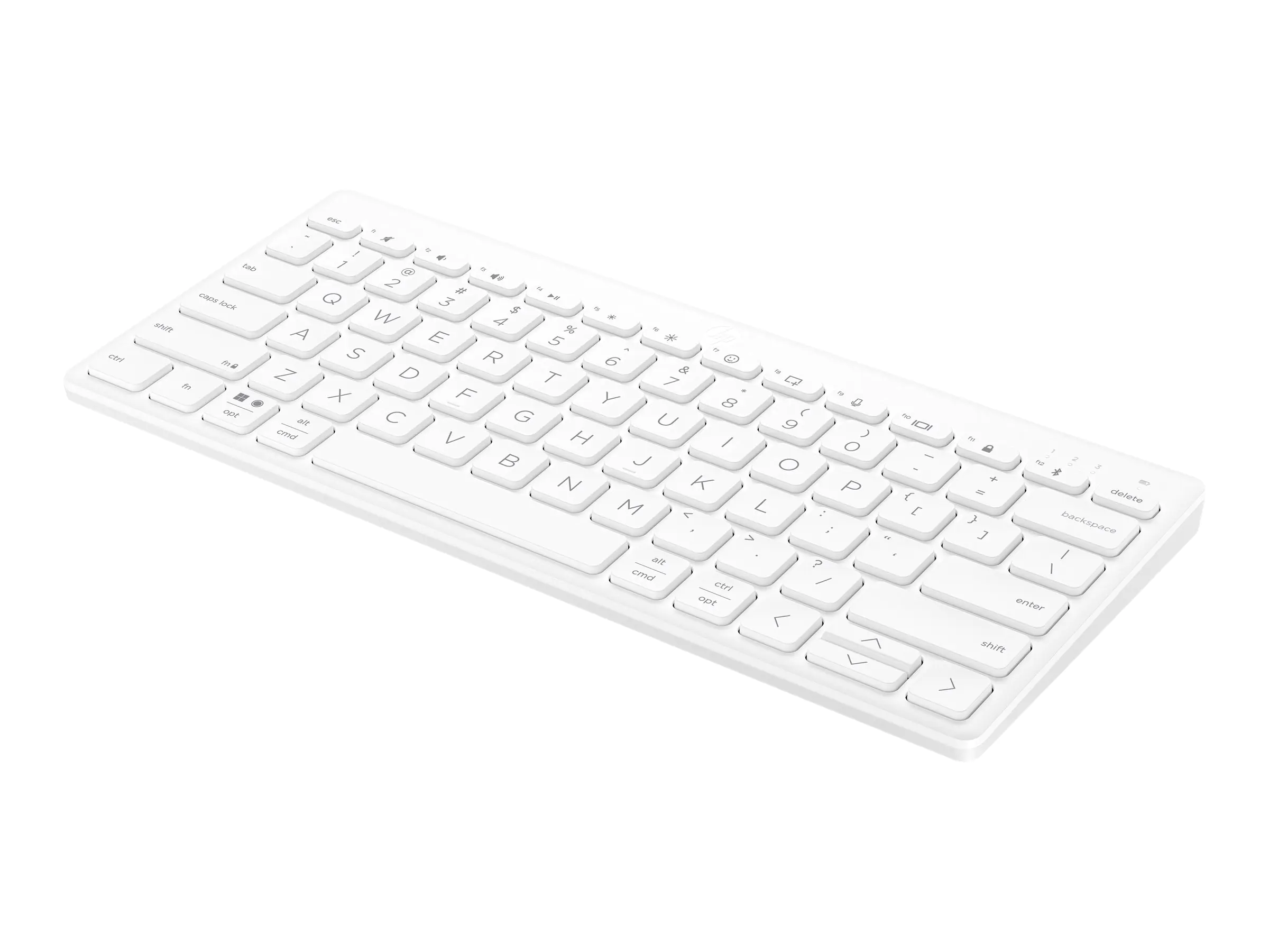 HP 350 Compact Multi-Device - Tastatur - kabellos - Bluetooth 5.2 - Deutsch - weiß - recycelbare Verpackung