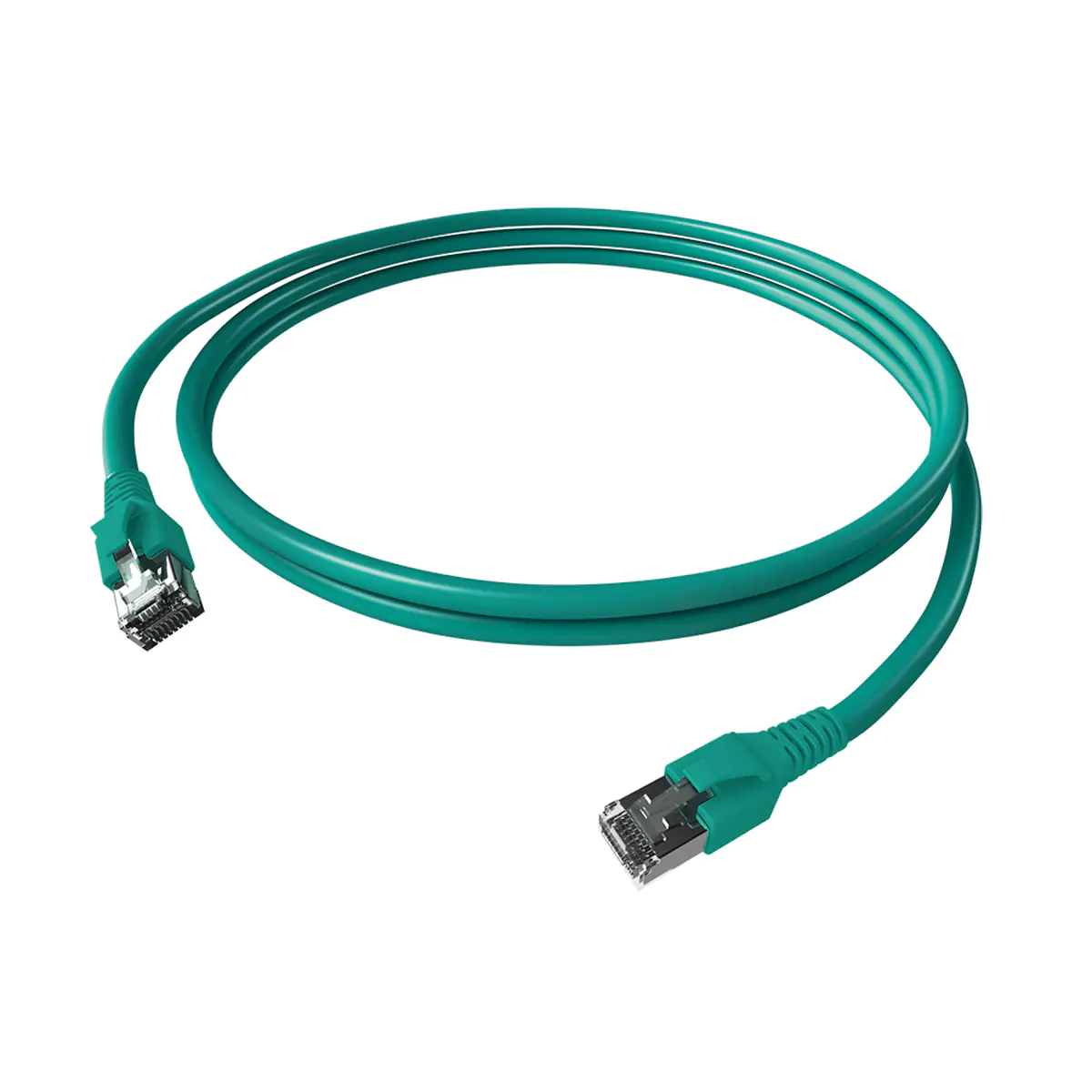 EasyLan FlexBoot LED Patchkabel Kat.6A S/FTP türkis 0.50m - FTP - SFTP