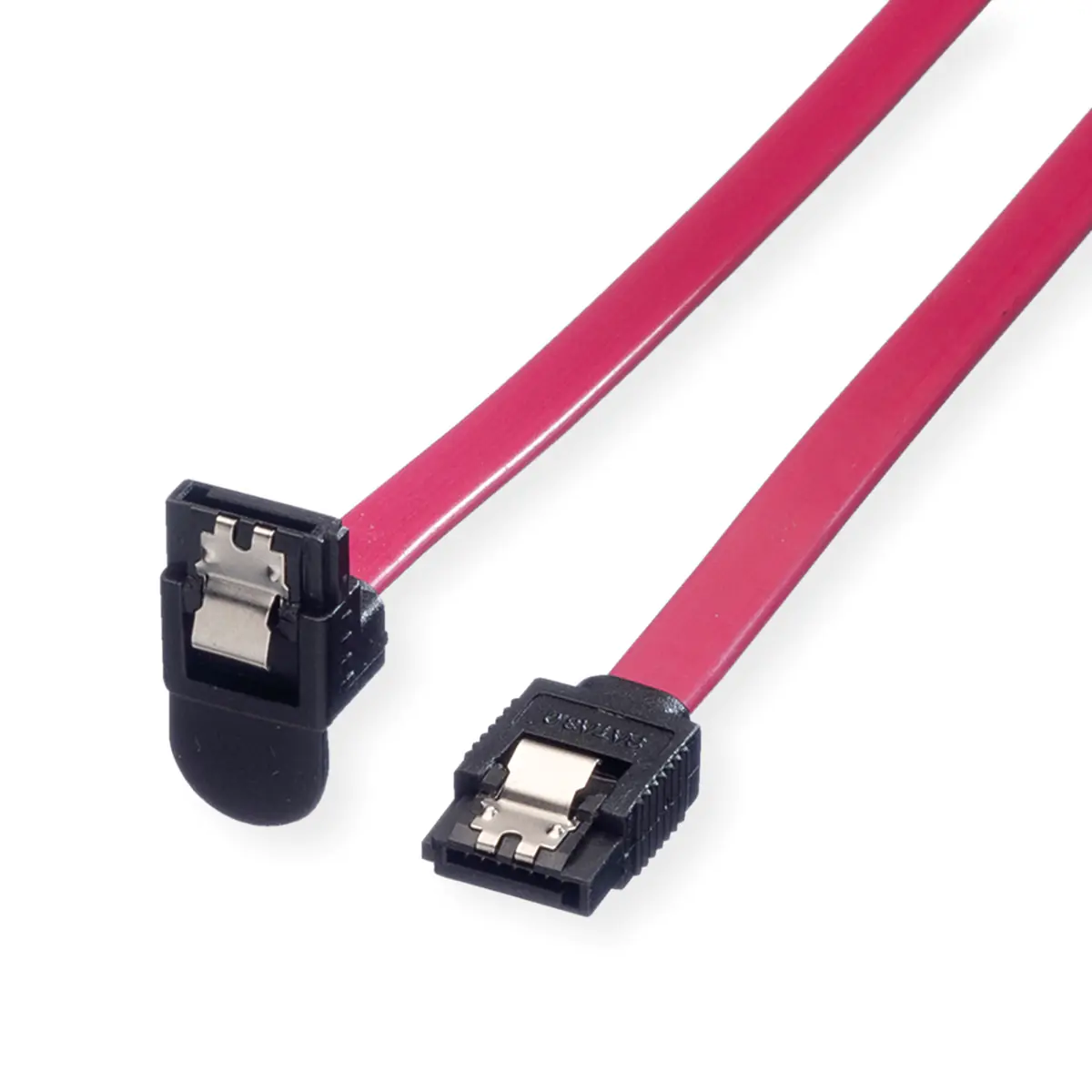 Roline - SATA-Kabel - Serial ATA 150/300/600 - SATA (W) zu SATA (W) - 50 cm - 90° Stecker, eingerastet - Rot
