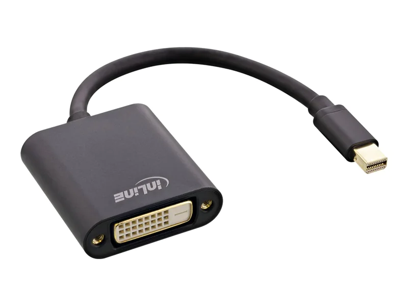 InLine - Adapterkabel - Mini DisplayPort (M) zu DVI-D (W) - DisplayPort 1.2 - 15 cm - passiv, 1080p-Unterstützung - Schwarz InLine - Adapterkabel - Mini DisplayPort (M) zu DVI-D (W) - DisplayPort 1.2 - 15 cm - passiv, 1080p-Unterstützung - Schwarz