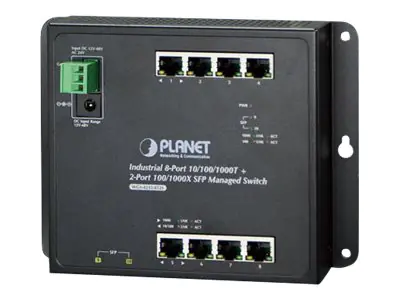 PLANET WGS-4215-8T2S - Switch - managed - 8 x 1000Base-T + 2 x SFP - an DIN-Schiene montierbar, wandmontierbar - Gleichstrom