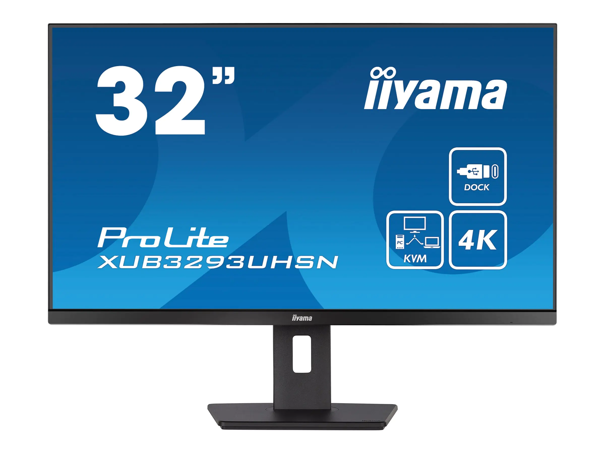 iiyama ProLite XUB3293UHSN-B5 - LED-Monitor - 81.3 cm (32") (31.5" sichtbar) - 3840 x 2160 4K @ 60 Hz - IPS - 350 cd/m² - 1000:1 - 4 ms - HDMI, DisplayPort, USB-C - Lautsprecher - mattschwarz