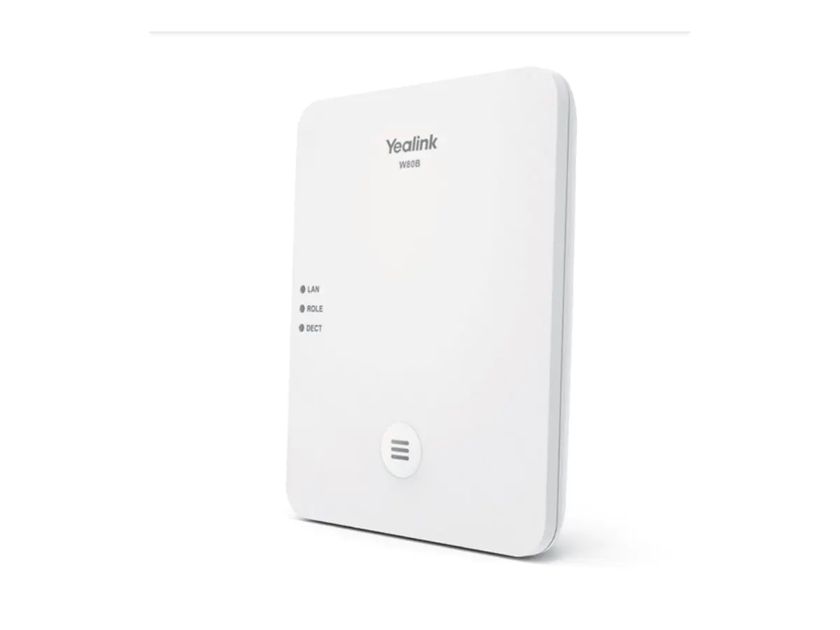 Yealink W80B - Basisstation für schnurloses Telefon/VoIP-Telefon mit Rufnummernanzeige - IP-DECT - dreiweg Anruffunktion - SIP, SIP v2 - 2 Leitungen - Pearl White