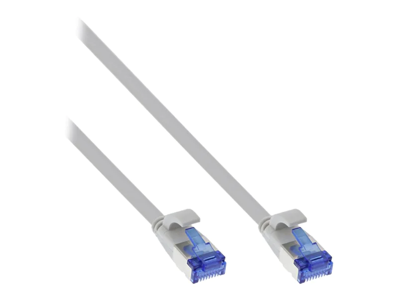 InLine - Patch-Kabel - RJ-45 (M) zu RJ-45 (M) - 20 m - U/FTP, PiMF - CAT 6a - halogenfrei, geformt, ohne Haken, verseilt, flach - Grau