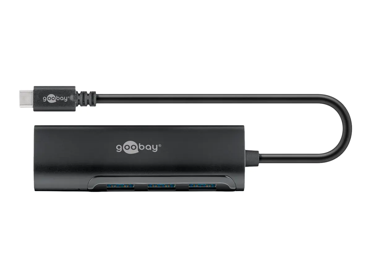 Goobay 77502 USB-Hub USB-C mit Stecker Schnellladeport