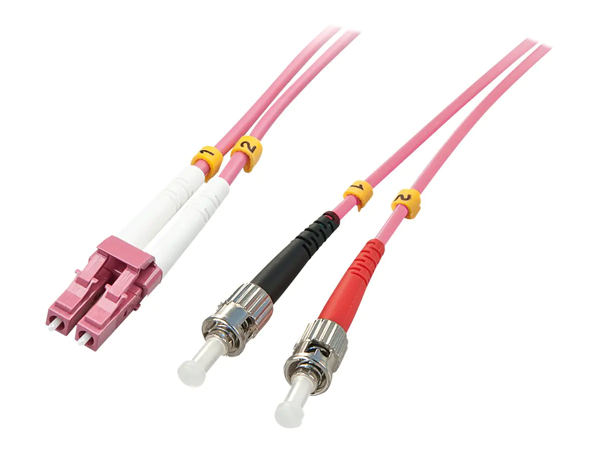 Lindy - Patch-Kabel - ST multi-mode (M) zu LC Multi-Mode (M) - 1 m - Glasfaser - Duplex - 50/125 Mikrometer - OM4 - halogenfrei - lila