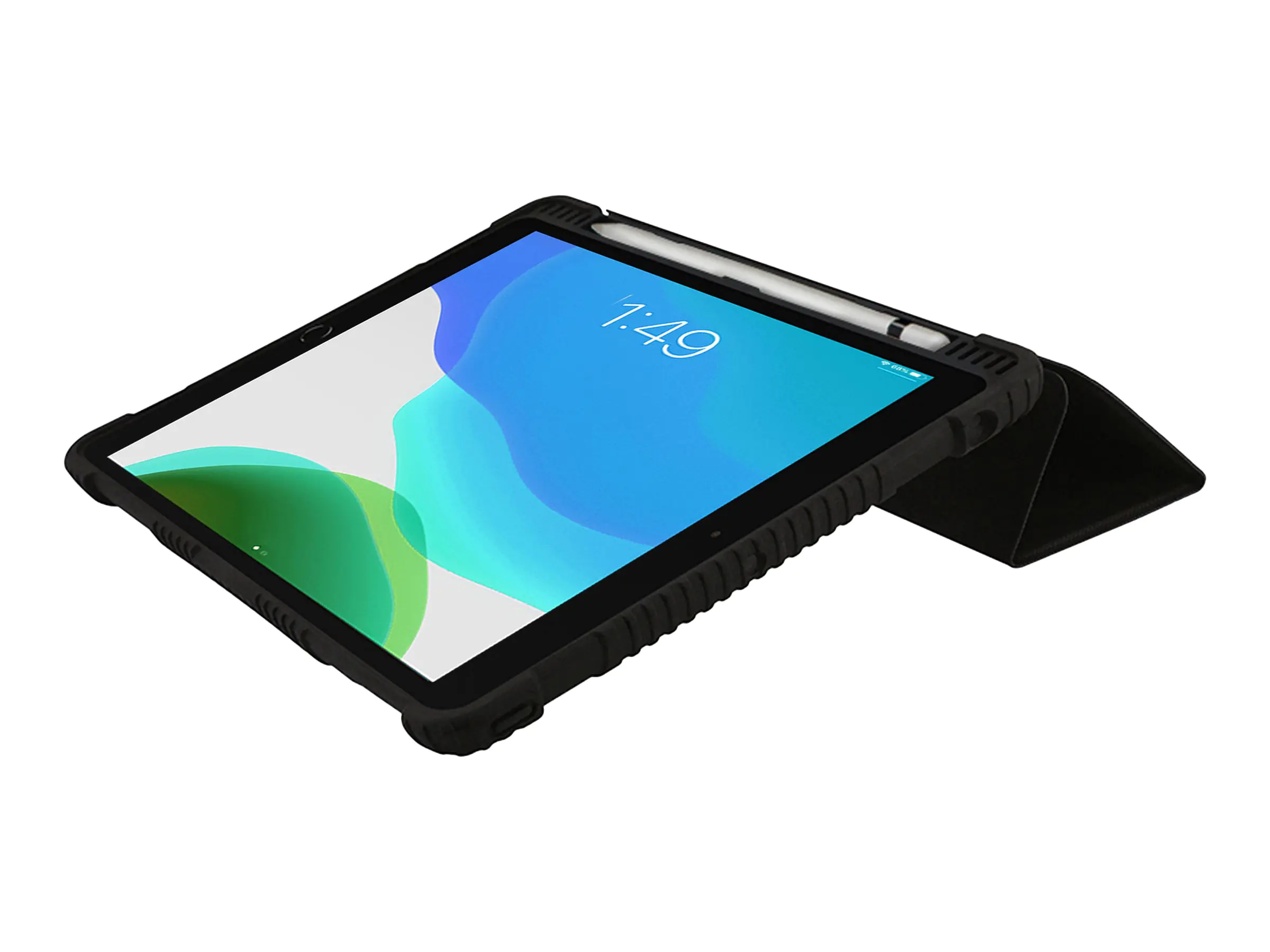 Dicota Folio Case - Flip-Hülle für Tablet - Thermoplastisches Polyurethan (TPU), Polycarbonat, recycletes PET - Schwarz - 10.2" - für Apple 10.2-inch iPad (8. Generation)