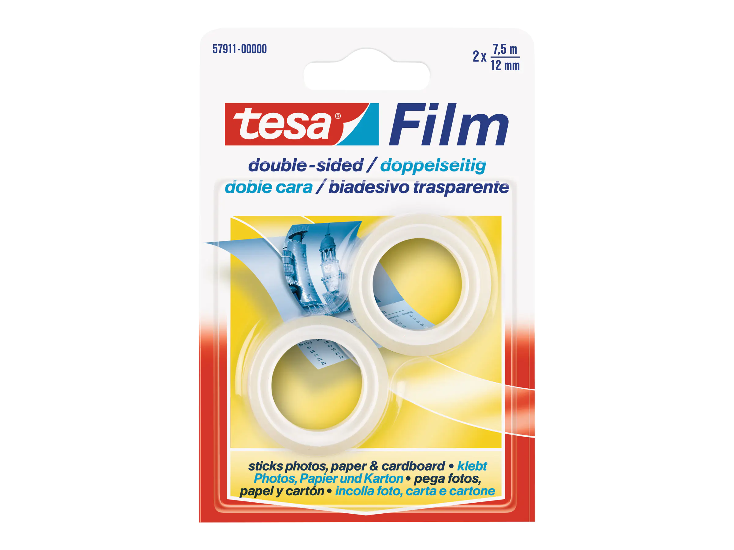 tesa Klebefilm 57911-00000 Doppelseitig 7,5mx12mm 2 St./Pack.