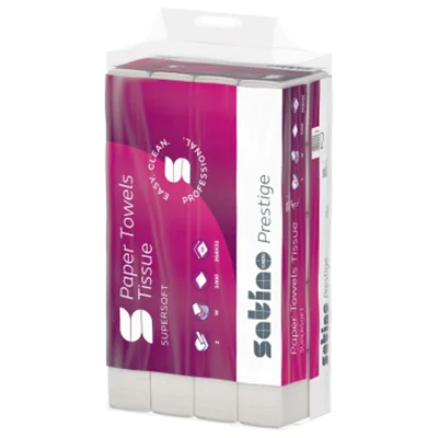 Satino Papierhandtuch prestige 20,6 x 32 cm (B x L) Zellstoff hochweiß 25 x 120 Bl./Pack.