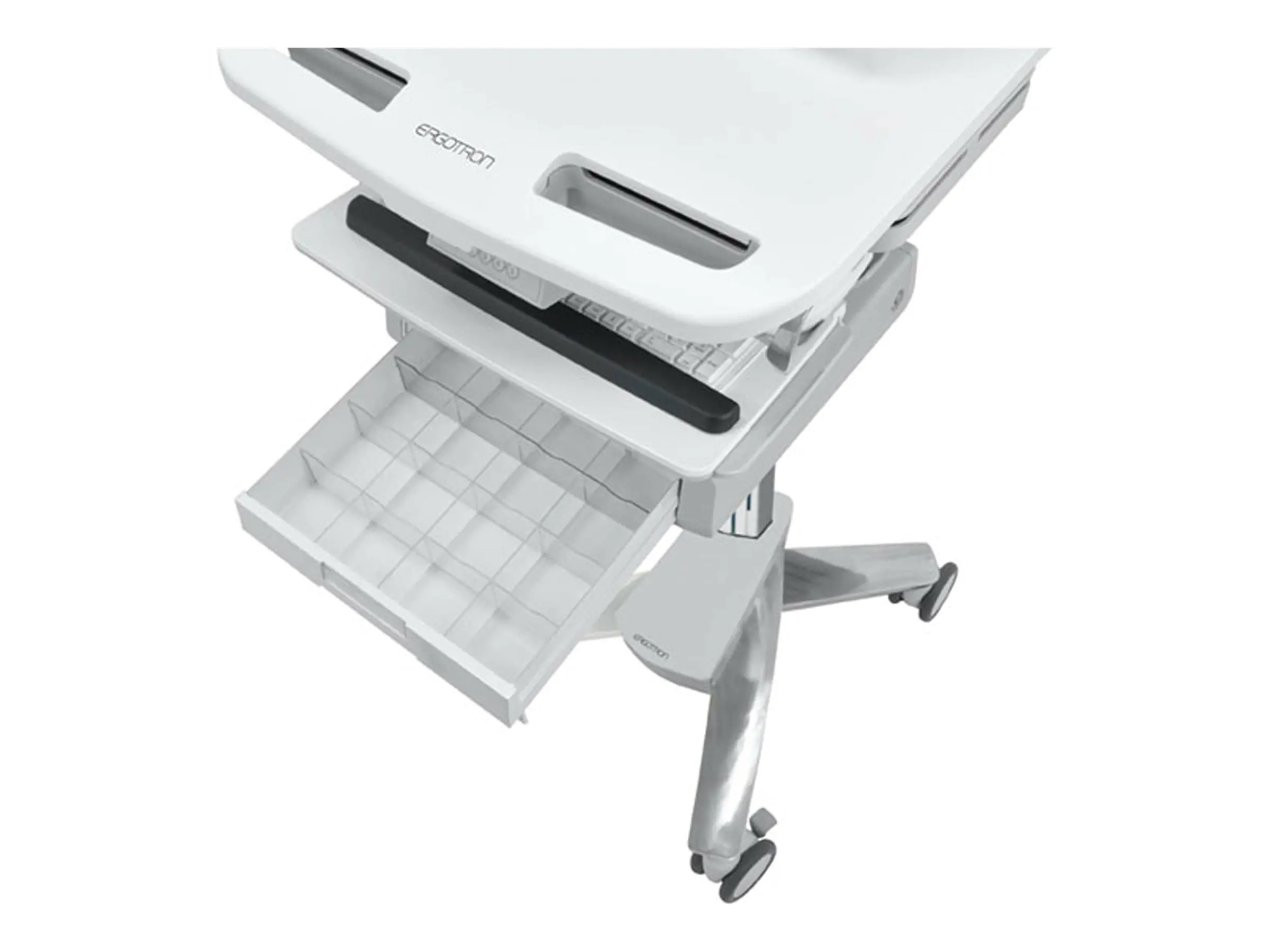 Ergotron - Wagen - offene Architektur - für Notebook / PC-Ausrüstung - medizinisch - Kunststoff, Aluminium, verzinker Stahl - Grau, weiß, Polished Aluminum - Bildschirmgröße: bis zu 43,9 cm (17,3" Breitbild)