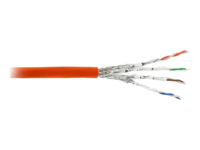 InLine - Bulkkabel - 50 m - SFTP, PiMF - CAT 7a - halogenfrei - orange