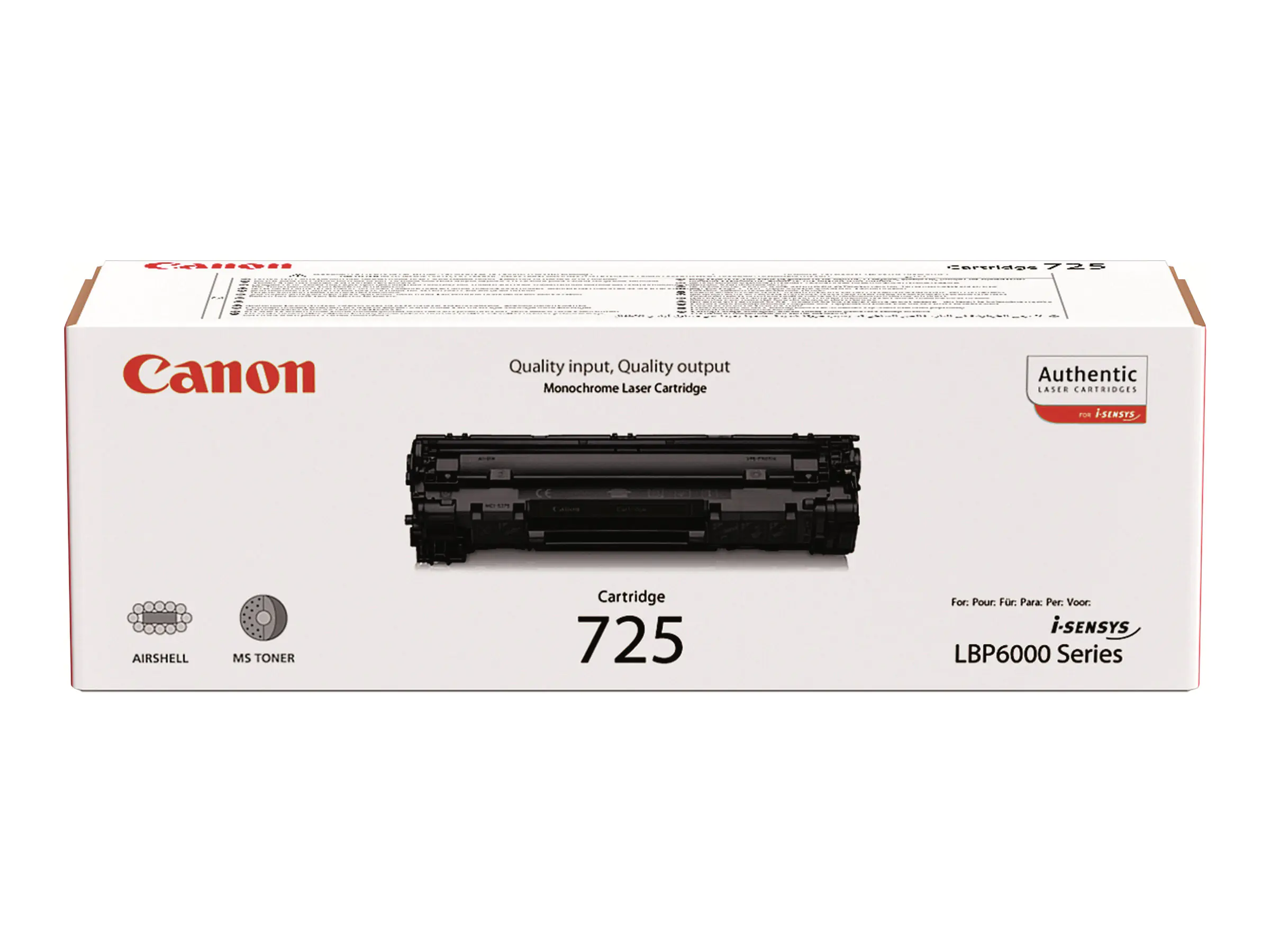 Canon CRG-725 - Schwarz - original - Tonerpatrone - für i-SENSYS LBP6000, LBP6000B, LBP6020, LBP6020B, LBP6030, LBP6030B, LBP6030w, MF3010