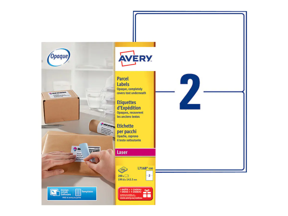 Avery Zweckform Adressetikett ultragrip 199,6 x 143,5 mm (B x H) Papier weiß 200 Etik./Pack.