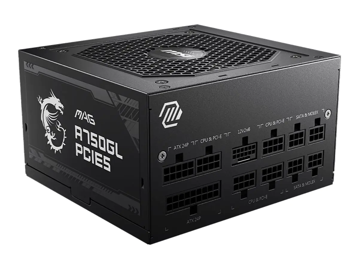 MSI MAG A750GL PCIE5 - Netzteil (intern) - ATX12V 3.0/ EPS12V - 80 PLUS Gold - Wechselstrom 100-240 V - 750 Watt - aktive PFC MSI MAG A750GL PCIE5 - Netzteil (intern) - ATX12V 3.0/ EPS12V - 80 PLUS Gold - Wechselstrom 100-240 V - 750 Watt - aktive PFC