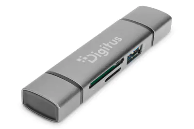 DIGITUS Dualer Kartenlesegerät & Hub USB-C / USB-A DA-70886