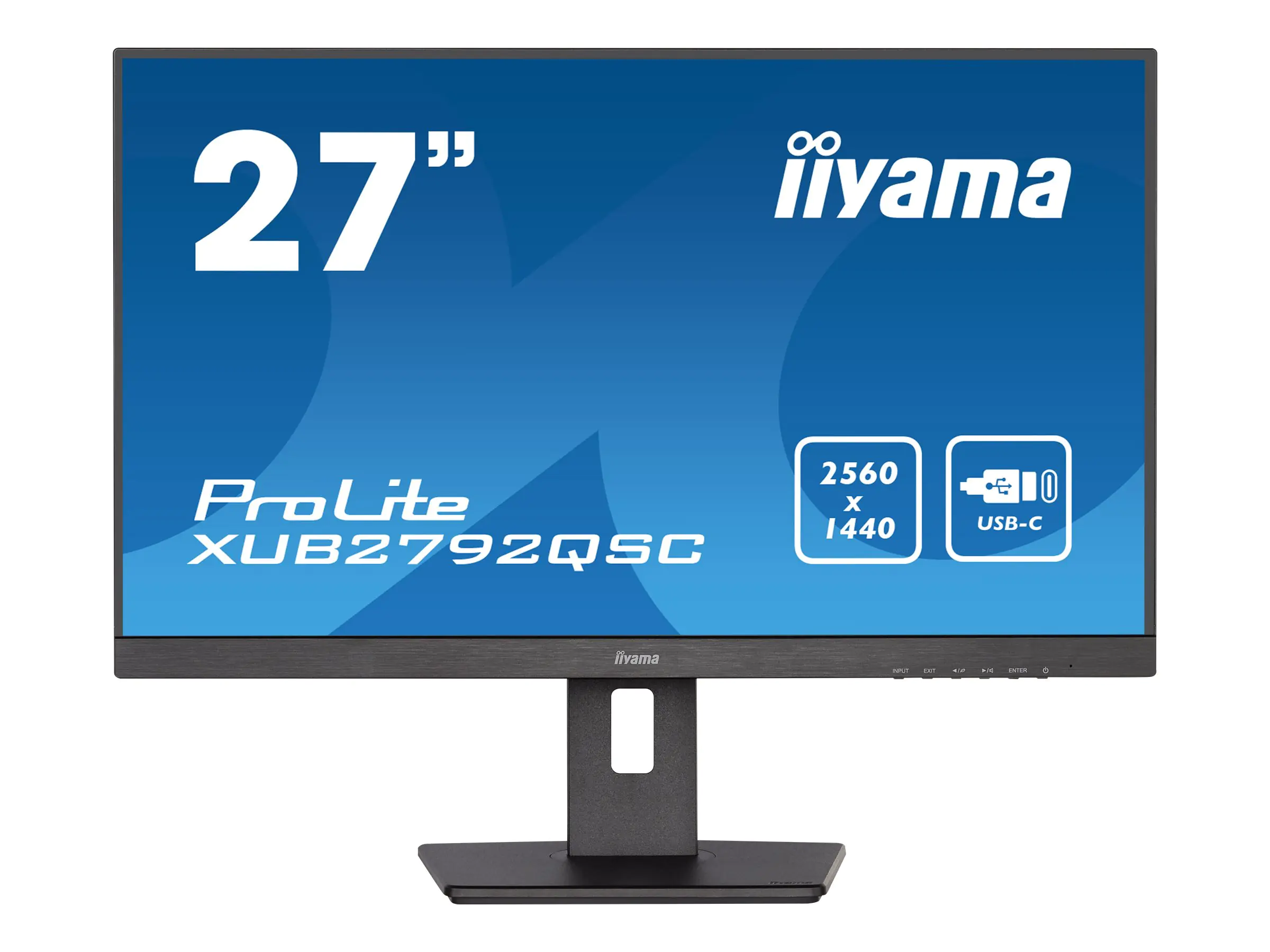 iiyama ProLite XUB2792QSC-B5 - LED-Monitor - 68.5 cm (27") - 2560 x 1440 WQHD @ 75 Hz - IPS - 350 cd/m² - 1000:1 - 4 ms - HDMI, DisplayPort, USB-C - Lautsprecher - mattschwarz
