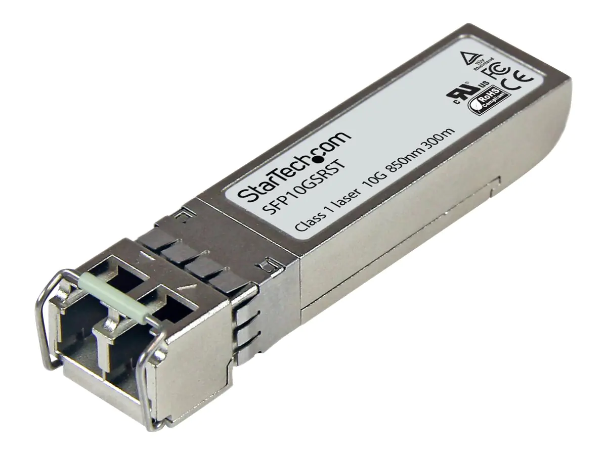 StarTech Cisco kompatibel 10GBase-SR Gigabit SFP+ Transceiver Modul MM LC - Mini-GBIC bis 300m - Glasfaser Transceiver DDM 850nm - SFP+-Transceiver-Modul - 10GbE - 10GBase-SR - LC Multi-Mode - bis zu 300 m - 850 nm - für P/N: ET10GSFP, PEX10000SFP, PEX100