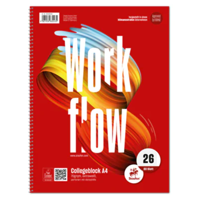 Format-X® Collegeblock Style Work flow DIN A4 kariert mit Rand 70g/m² rot 80 Bl. Format-X® Collegeblock Style Work flow DIN A4 kariert mit Rand 70g/m² rot 80 Bl.