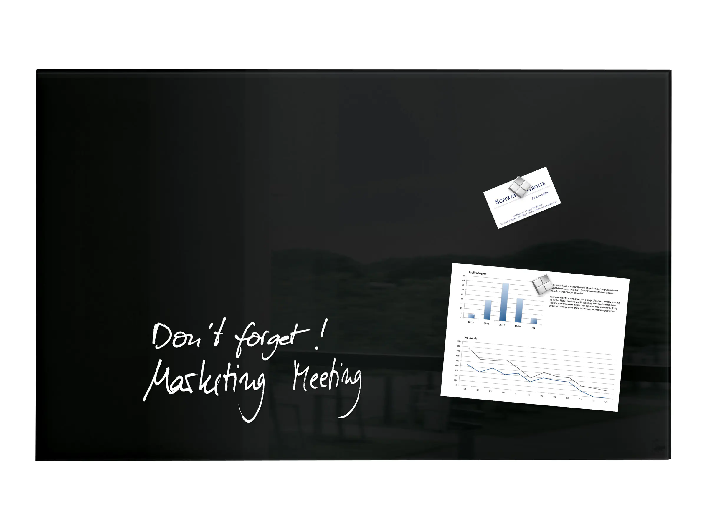 SIGEL Magnetboard Artverum GL130 78x48cm Glas schwarz